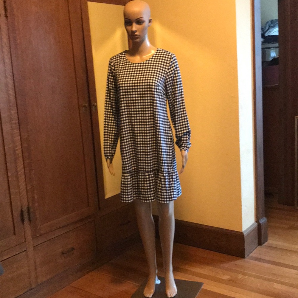 J.Crew | (small) Flannel black and white dress